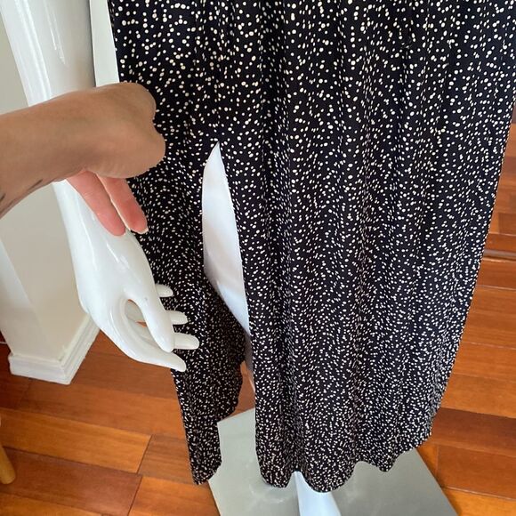 Flynn Skye Black Cream Retro Polka Dot Lace Up Corset Midi Dress Size S NWT - Picture 6 of 12
